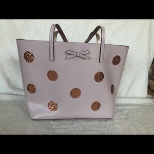 NWOT Kate spade pink glitter polka dot bag haven